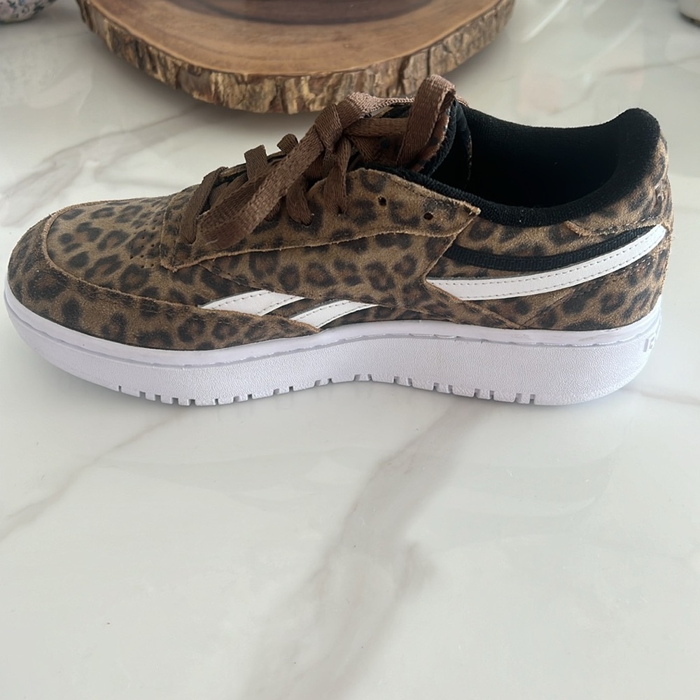 Reebok Club C Double Revenge Tennis Shoe Cheetah Print - Picture 2 of 7